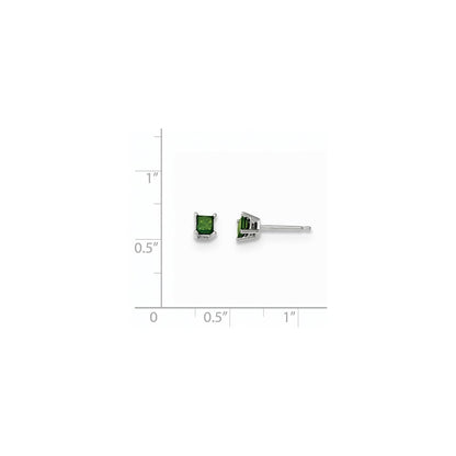 14K Weißgold 0,40 ct. Grüne Echte Diamant-Ohrstecker