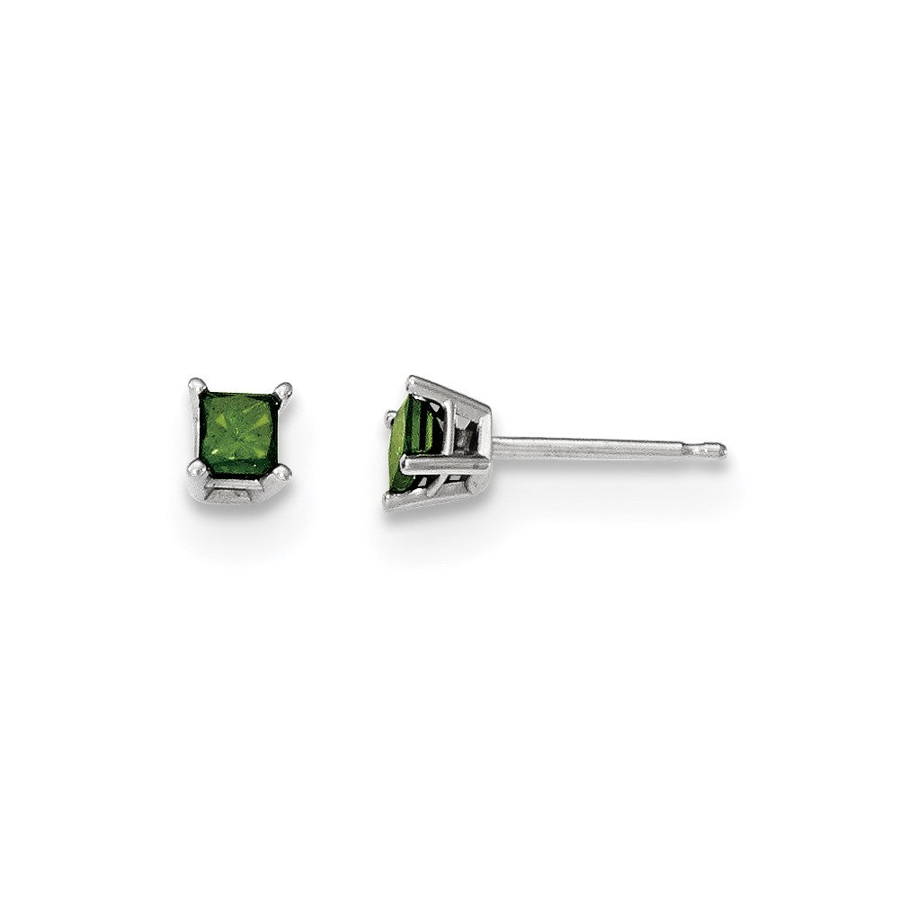 14K Weißgold 0,40 ct. Grüne Echte Diamant-Ohrstecker