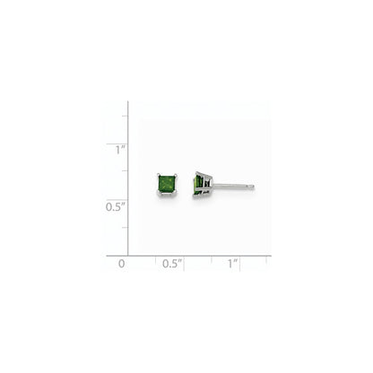 14K Weißgold Ohrstecker mit 0,50 ct. echten grünen Diamanten