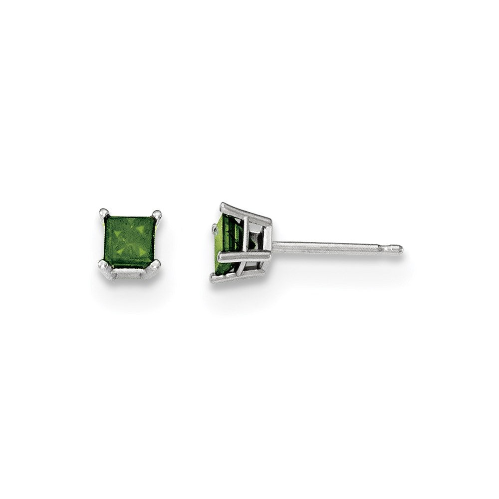 14K Weißgold Ohrstecker mit 0,50 ct. echten grünen Diamanten
