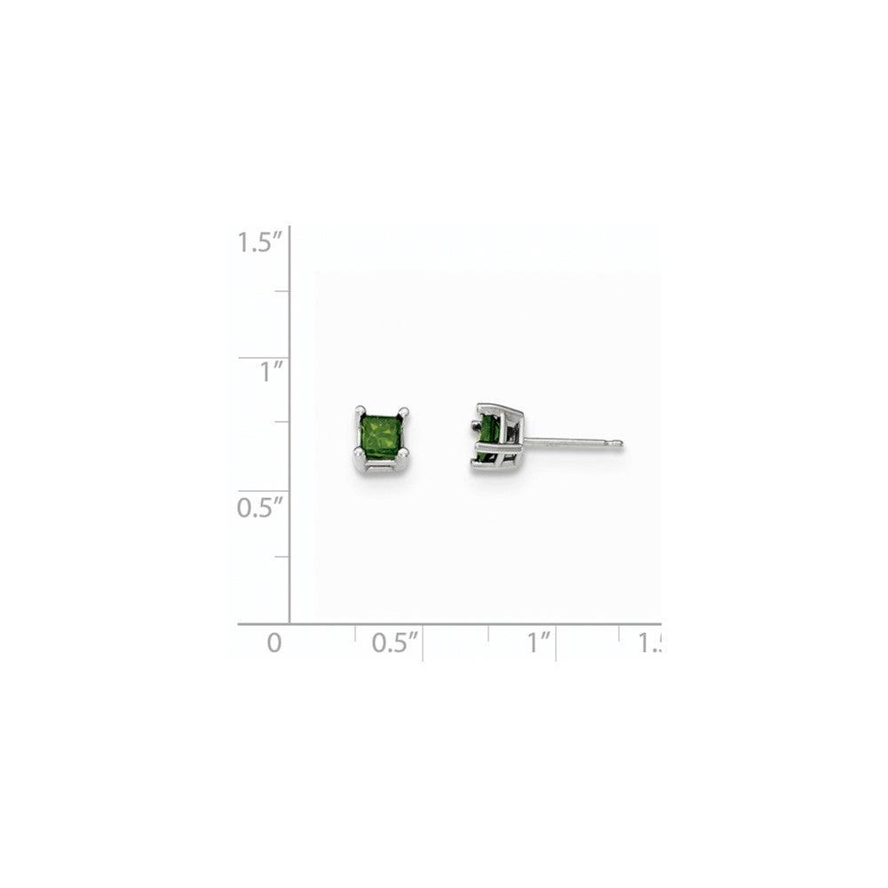 14K Weißgold Ohrstecker mit 0,75 ct. grünen echten Diamanten
