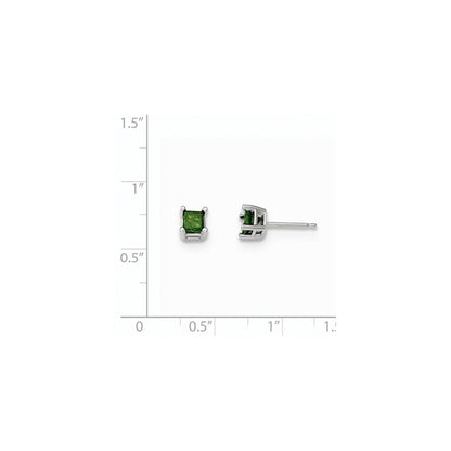 14K Weißgold Ohrstecker mit 0,75 ct. grünen echten Diamanten
