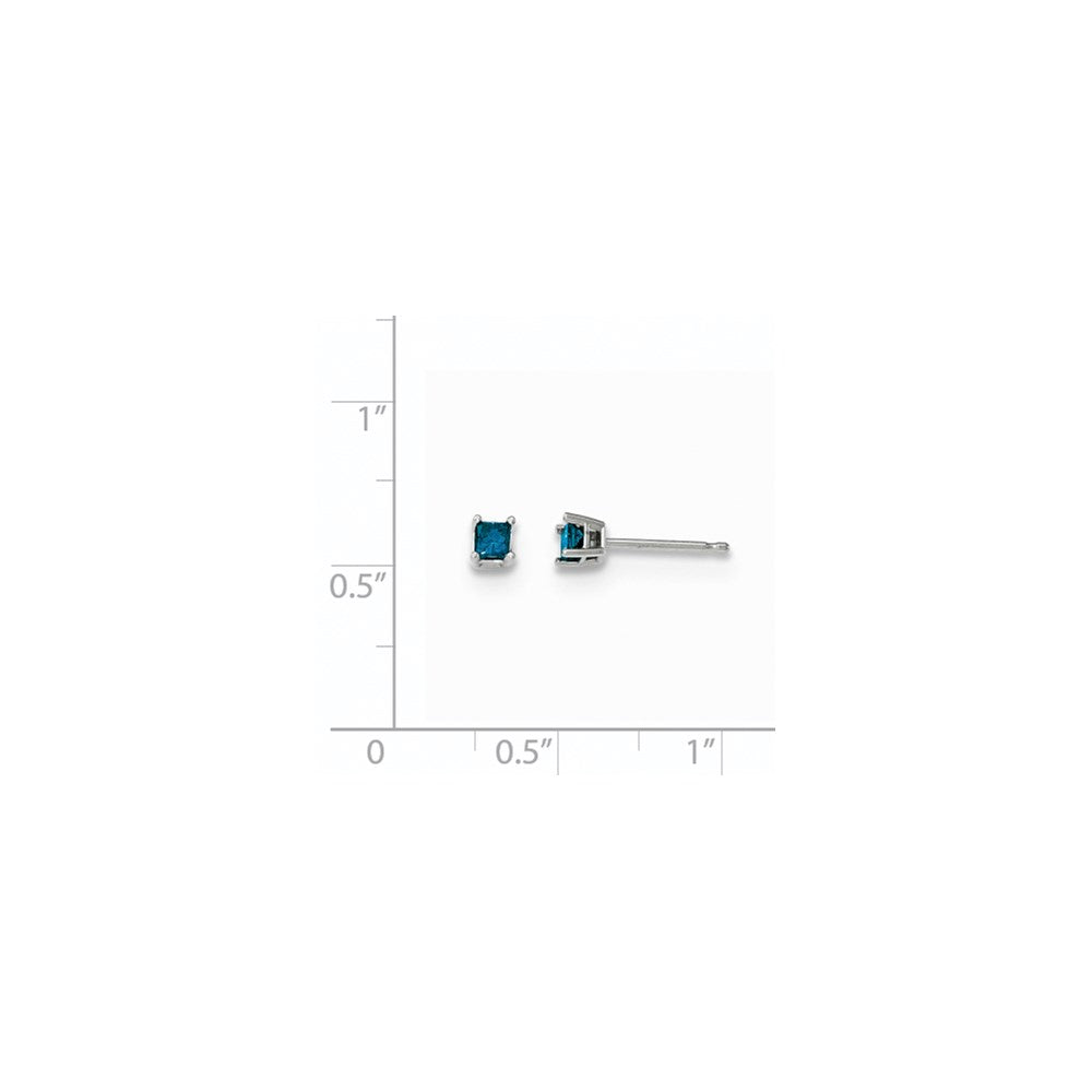 14K Weißgold Ohrstecker mit 0,20 ct. blauen Diamanten