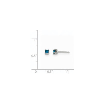 14K Weißgold Ohrstecker mit 0,20 ct. blauen Diamanten