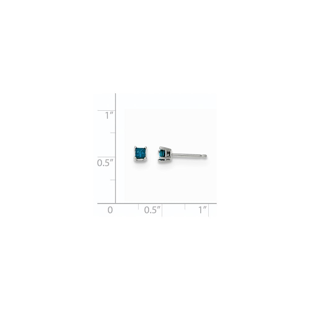 14K Weißgold Ohrstecker mit 0,25 ct. blauen Diamanten