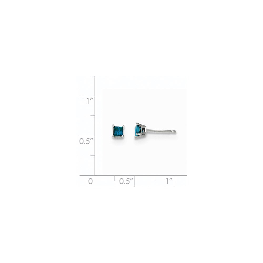 14K Weißgold Ohrstecker mit 0,30 ct. blauen Diamanten