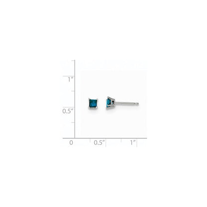 14K Weißgold Ohrstecker mit 0,30 ct. blauen Diamanten