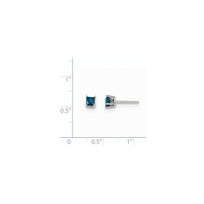 14K Weißgold Ohrstecker mit 0,50 ct. blauen Diamanten