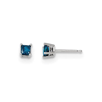 14K Weißgold Ohrstecker mit 0,50 ct. blauen Diamanten