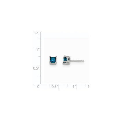 14K Weißgold Ohrstecker mit 0,75 ct. blauen Diamanten