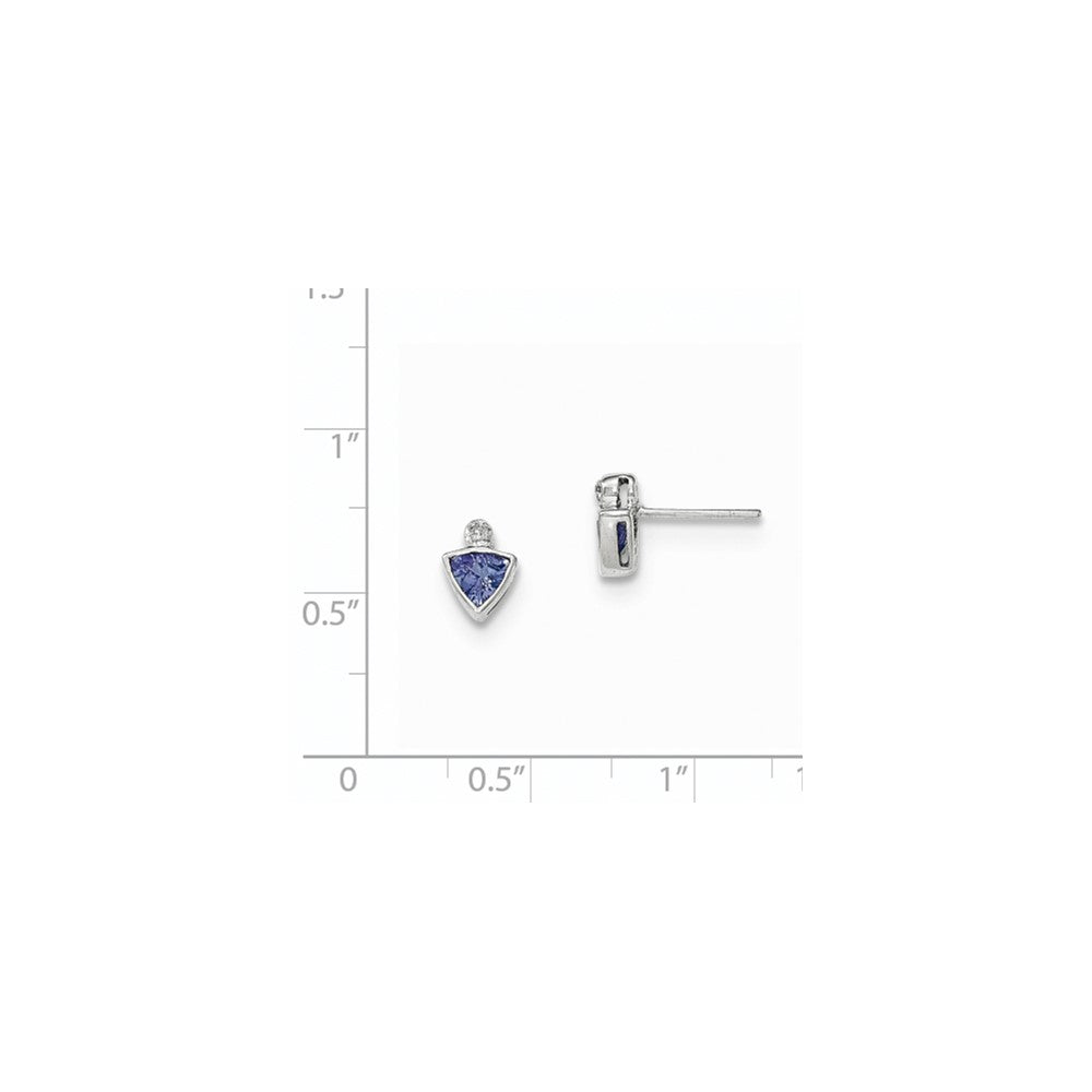 14K Weißgold Tansanit und Diamant Ohrringe