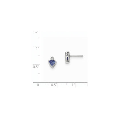 14K Weißgold Tansanit und Diamant Ohrringe