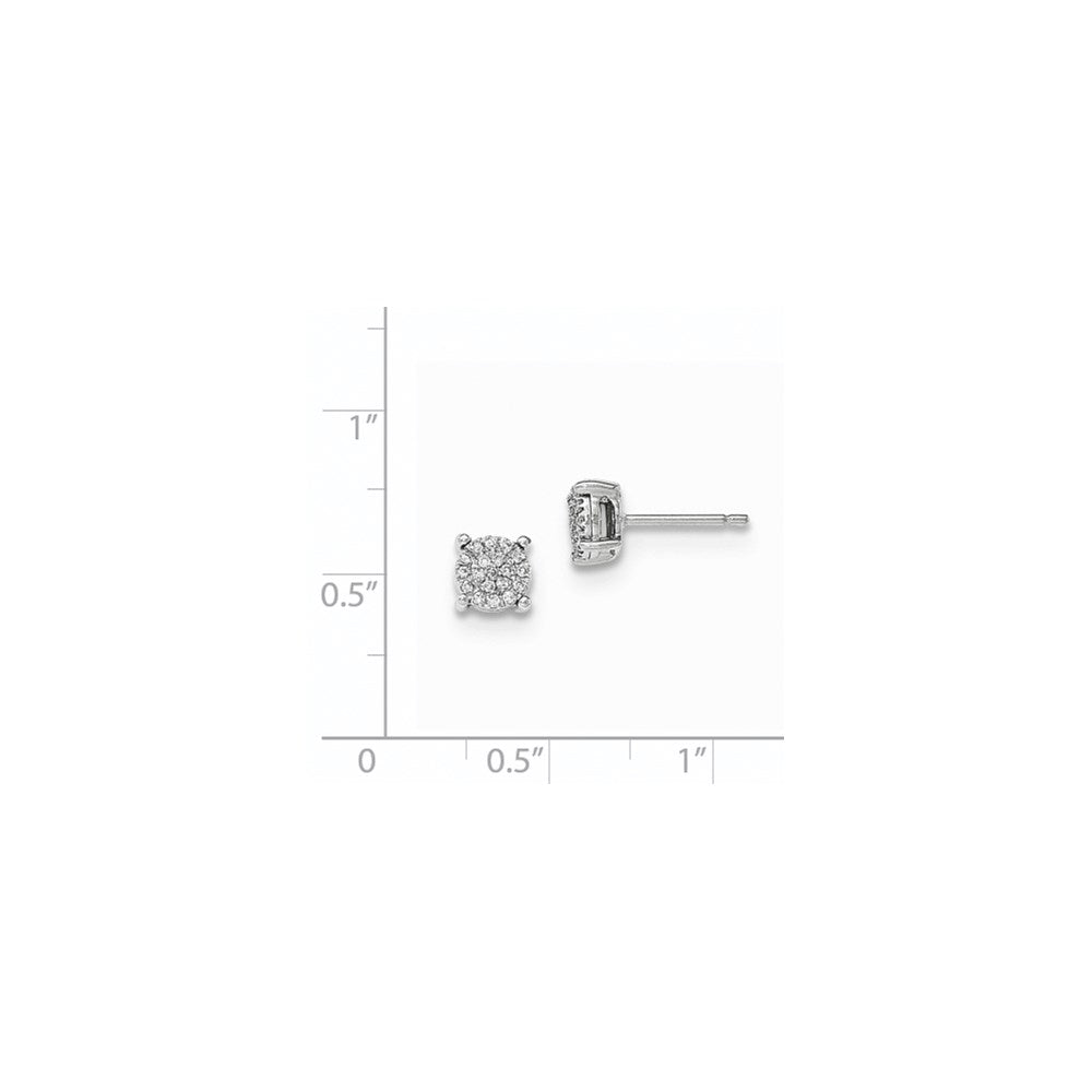 14K Weißgold Ohrstecker mit echten Diamanten