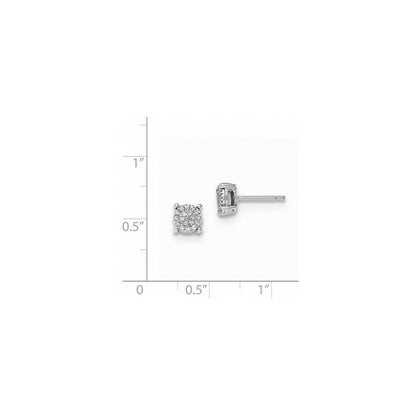 14K Weißgold Ohrstecker mit echten Diamanten