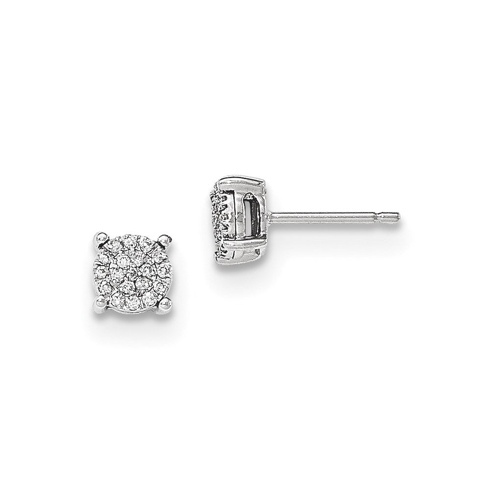 14K Weißgold Ohrstecker mit echten Diamanten