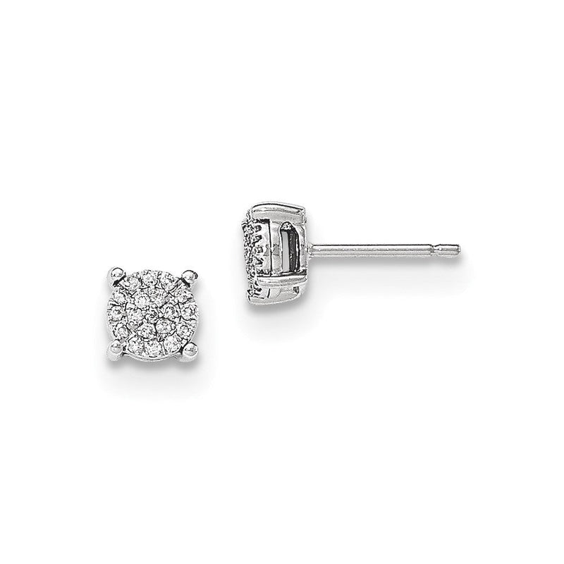 14K Weißgold Ohrstecker mit echten Diamanten