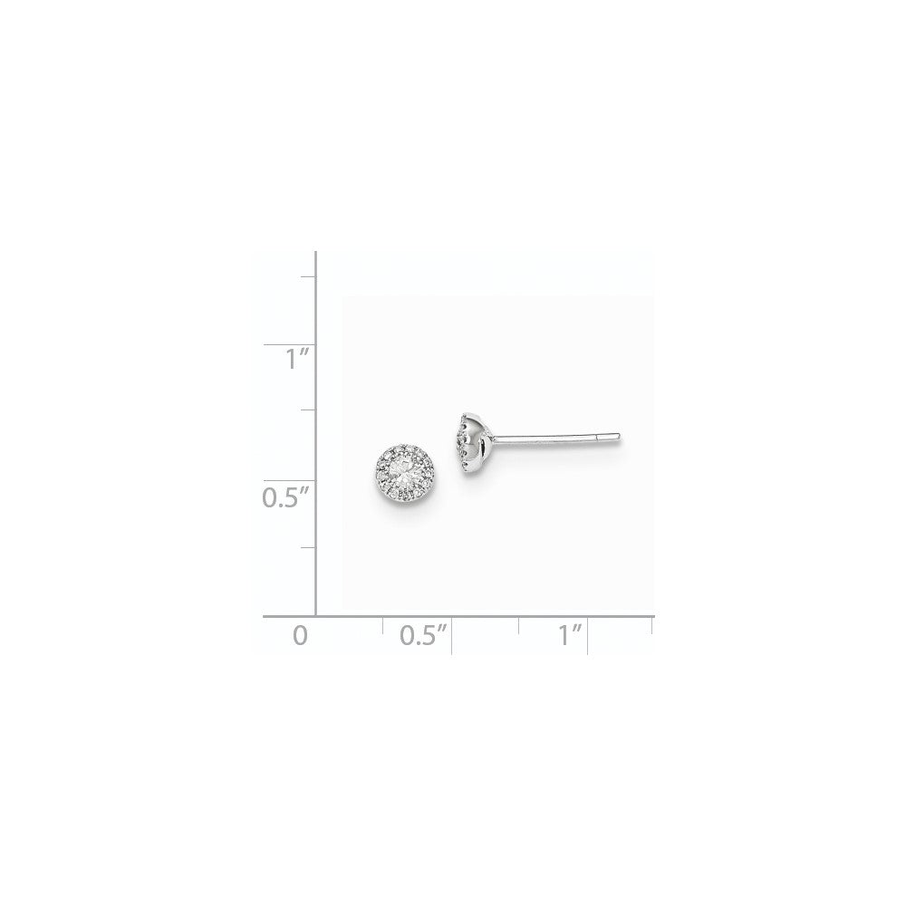 14K Weißgold Ohrstecker mit echten Diamanten