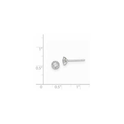 14K Weißgold Ohrstecker mit echten Diamanten
