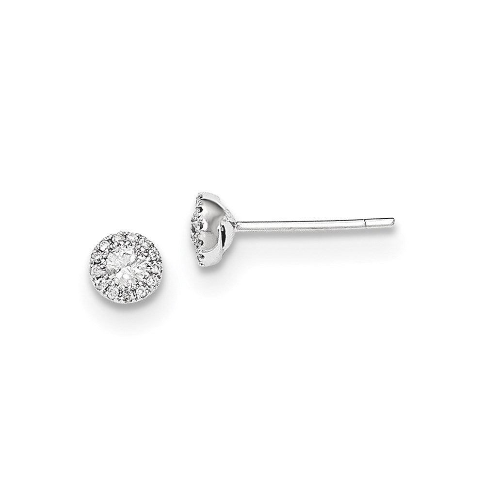 14K Weißgold Ohrstecker mit echten Diamanten
