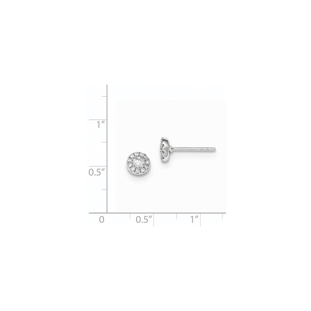 14K Weißgold Ohrstecker mit echten Diamanten