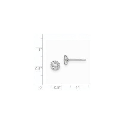 14K Weißgold Ohrstecker mit echten Diamanten
