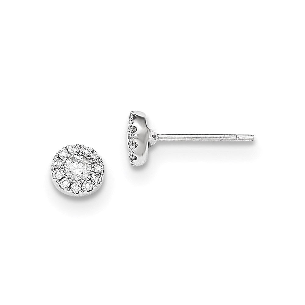 14K Weißgold Ohrstecker mit echten Diamanten