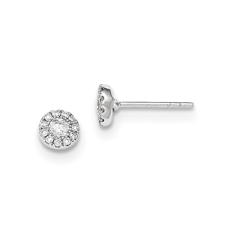 14K Weißgold Ohrstecker mit echten Diamanten