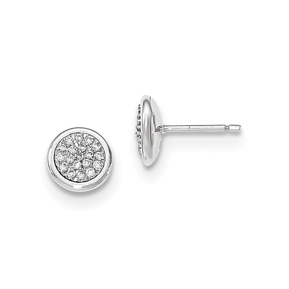14K Weißgold Ohrstecker mit echten Diamanten