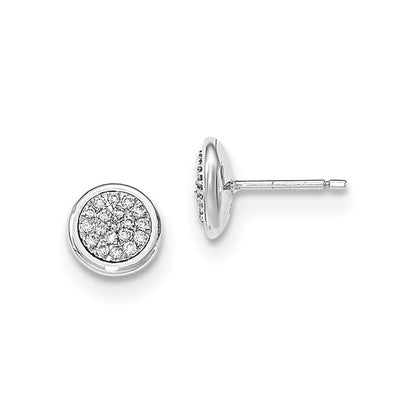 14K Weißgold Ohrstecker mit echten Diamanten