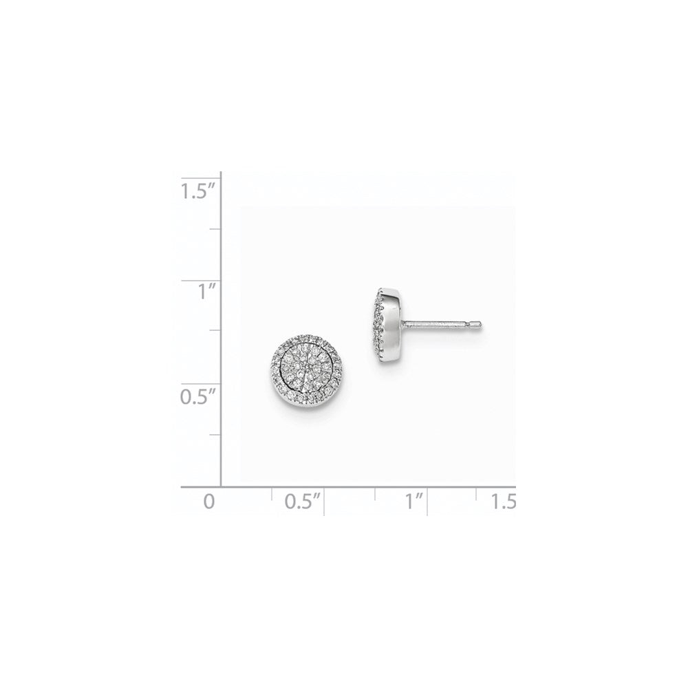 14K Weißgold Ohrstecker mit echten Diamanten