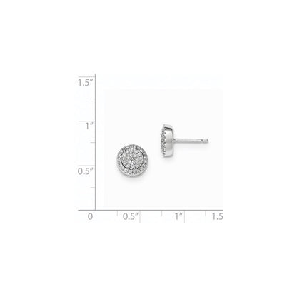 14K Weißgold Ohrstecker mit echten Diamanten