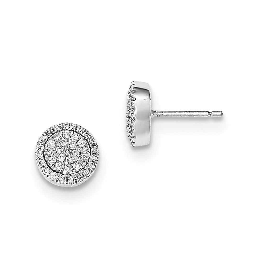 14K Weißgold Ohrstecker mit echten Diamanten