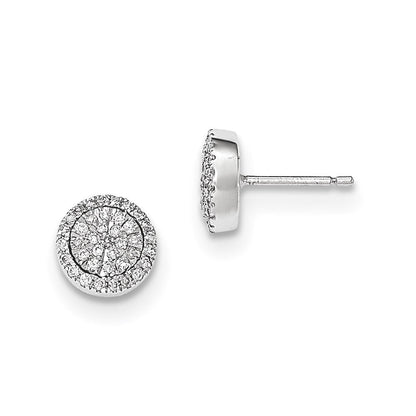 14K Weißgold Ohrstecker mit echten Diamanten