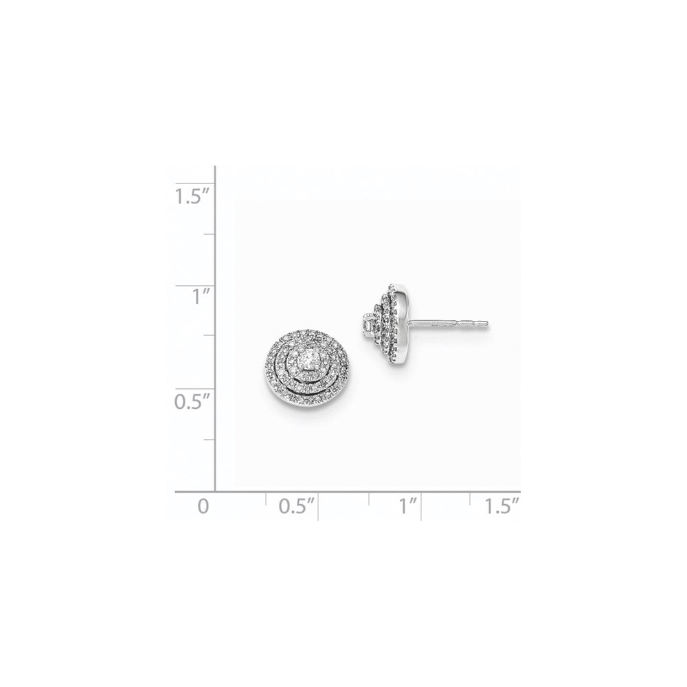 14K Weißgold Ohrstecker mit echten Diamanten