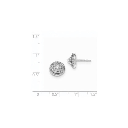 14K Weißgold Ohrstecker mit echten Diamanten