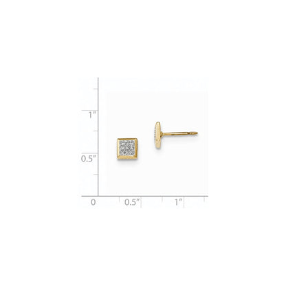 14K Gelbgold Ohrstecker mit echten Diamanten