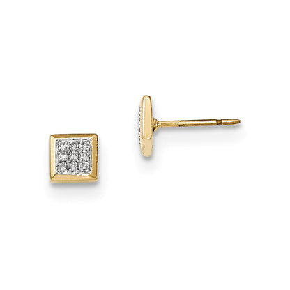 14K Gelbgold Ohrstecker mit echten Diamanten