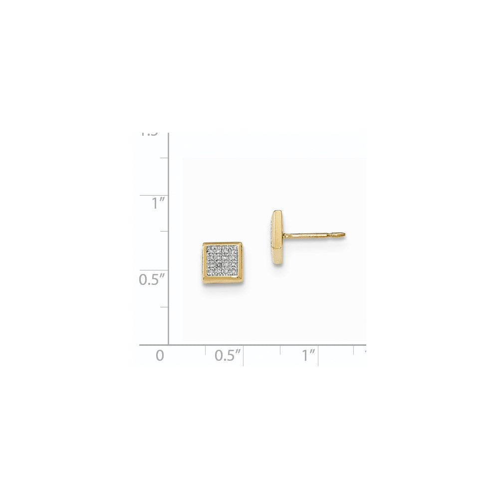 14K Gelbgold Ohrstecker mit echten Diamanten