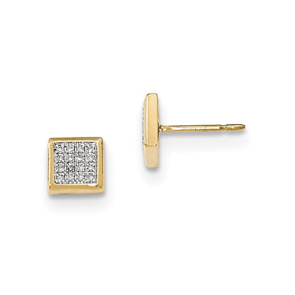 14K Gelbgold Ohrstecker mit echten Diamanten
