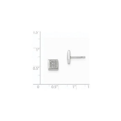 14K Weißgold Ohrstecker mit echten Diamanten