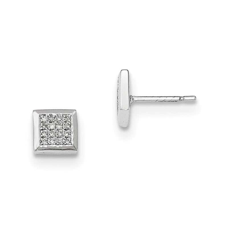 14K Weißgold Ohrstecker mit echten Diamanten