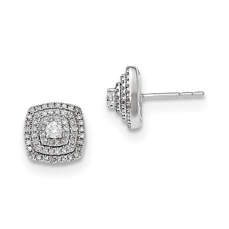 14K Weißgold Diamant-Ohrstecker