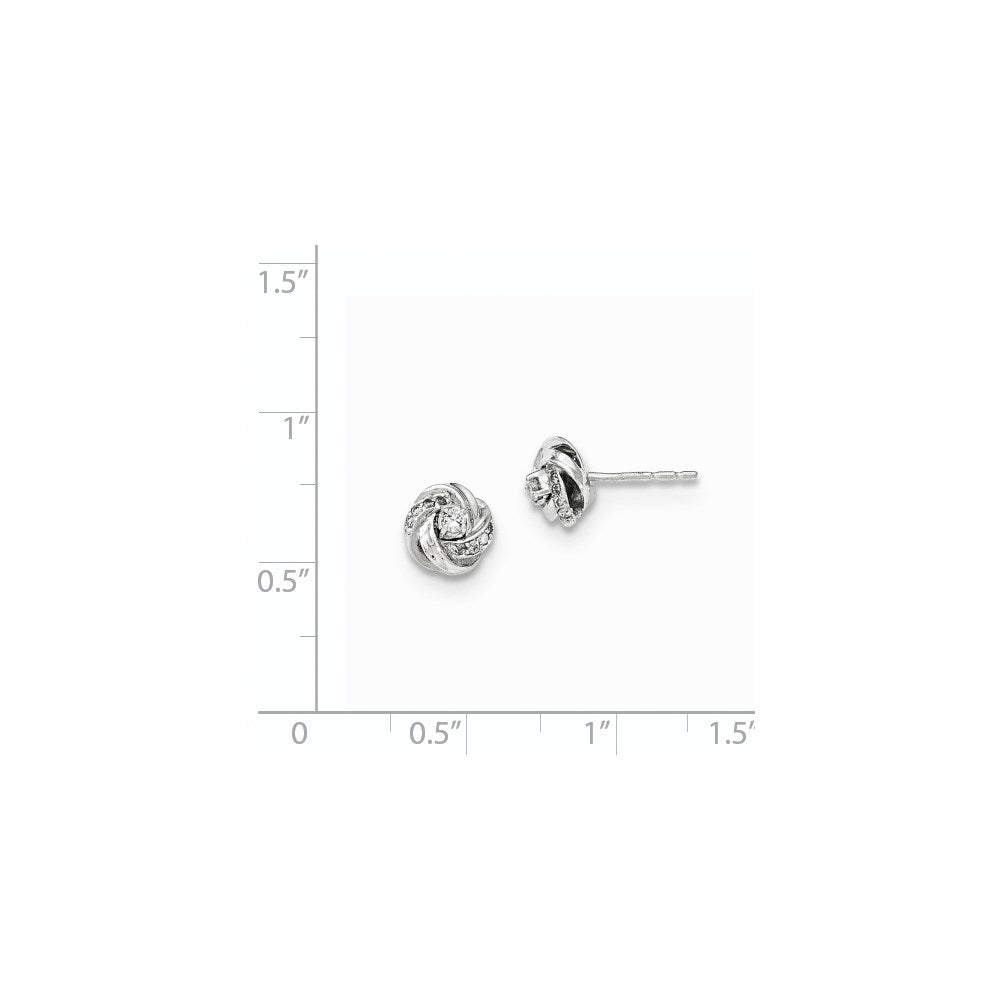 14K Weißgold Ohrstecker mit echten Diamanten
