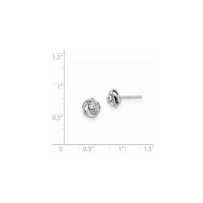 14K Weißgold Ohrstecker mit echten Diamanten
