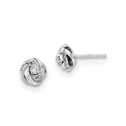 14K Weißgold Ohrstecker mit echten Diamanten