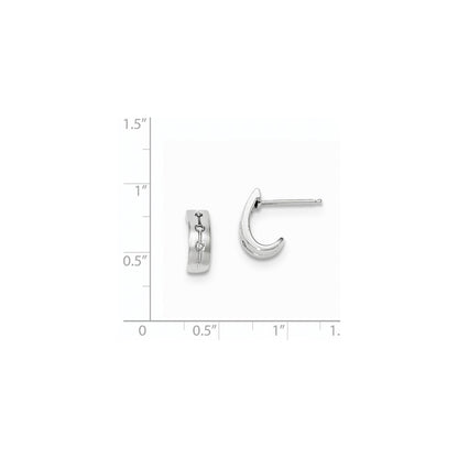 14K Weißgold Diamant-Huggie-Ohrstecker mit Pfosten
