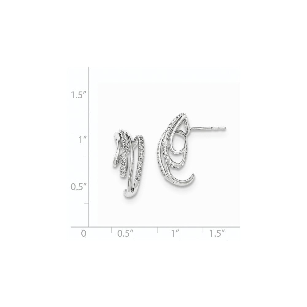 14K Weißgold Diamant-Ohrstecker