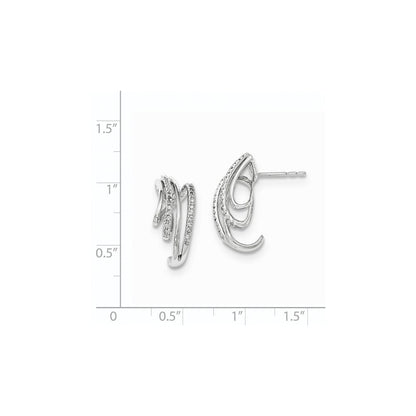 14K Weißgold Diamant-Ohrstecker