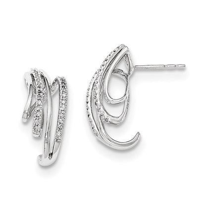 14K Weißgold Diamant-Ohrstecker