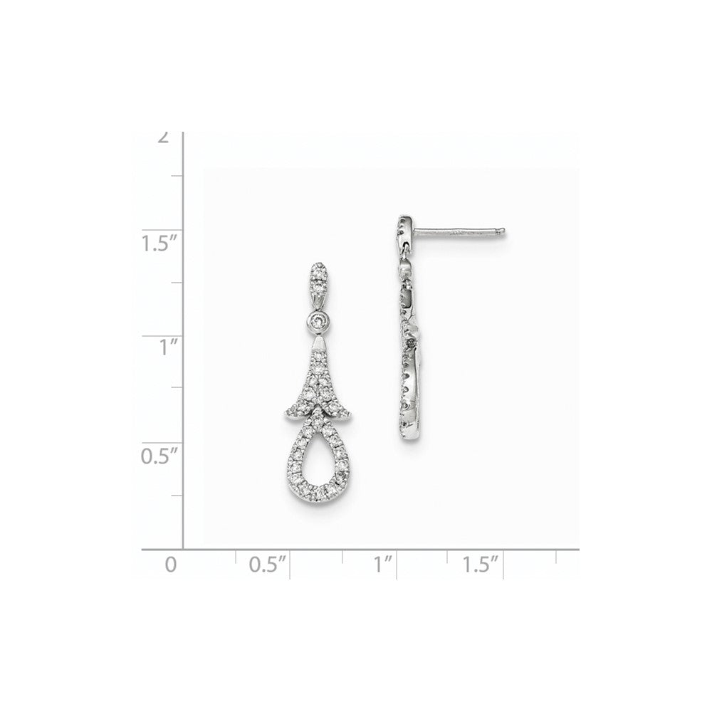 14K Weißgold Diamant-Ohrhänger mit Echtdiamanten und Ohrstecker-Verschluss